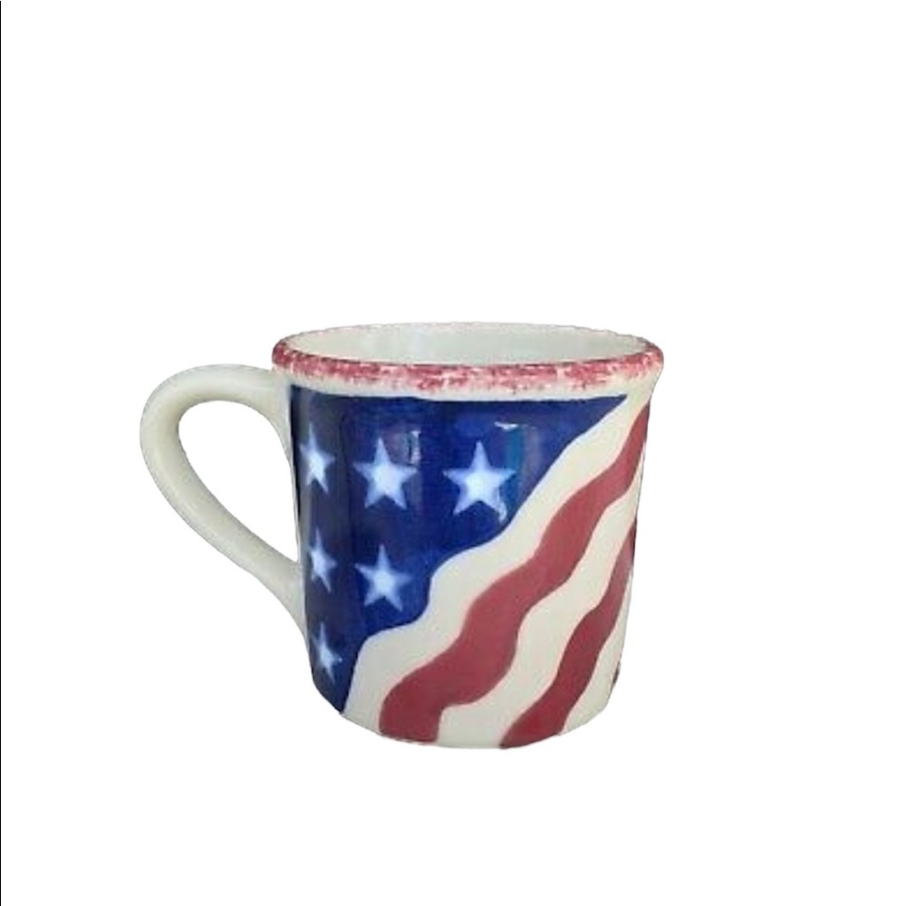 Hartstone Pottery Coffee Mug Starbucks Barista Patriotic American Flag USA